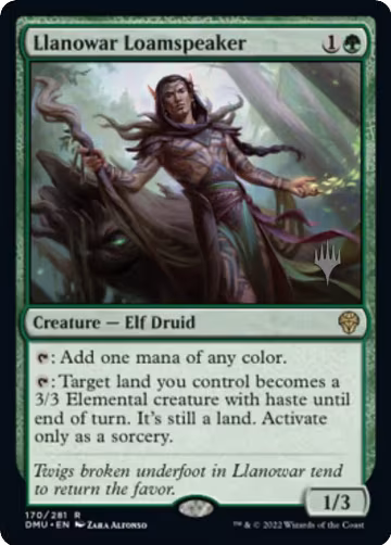 Llanowar Loamspeaker (170), Promo Pack: Dominaria United — Magic card price