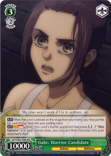 Gabi: Warrior Candidate (RRR) (AOT/SX04-T08R RRR), Attack On Titan: Final Season — Weiß Schwarz card price