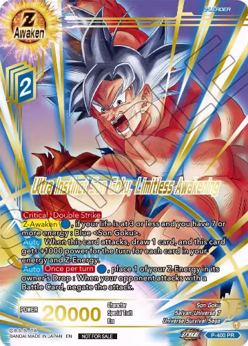 Ultra Instinct Son Goku, Limitless Awakening (Gold-Stamped) (P-400), Promotion Cards — DB Super card price