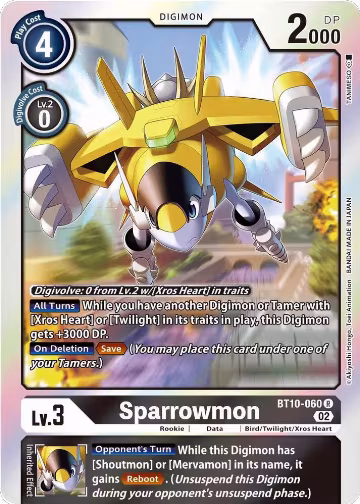 Sparrowmon (BT10-060 R), Xros Encounter — Digimon card price
