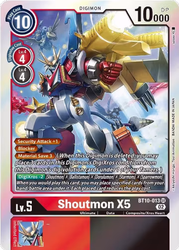 Shoutmon X5 (BT10-013 SR), Xros Encounter — Digimon card price
