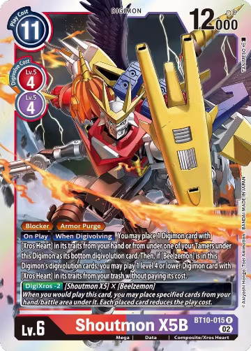 Shoutmon X5B (BT10-015 R), Xros Encounter — Digimon card price