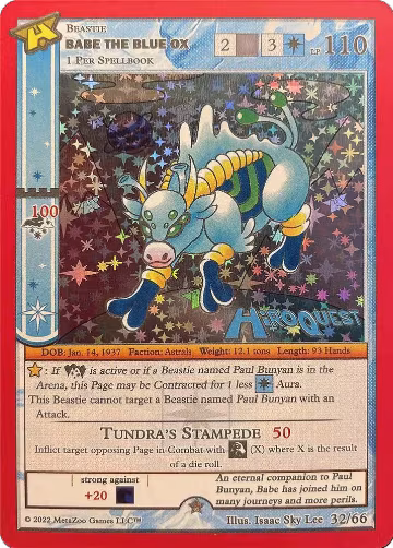 Babe The Blue Ox (32/66), Hiroquest Promos — MetaZoo card price