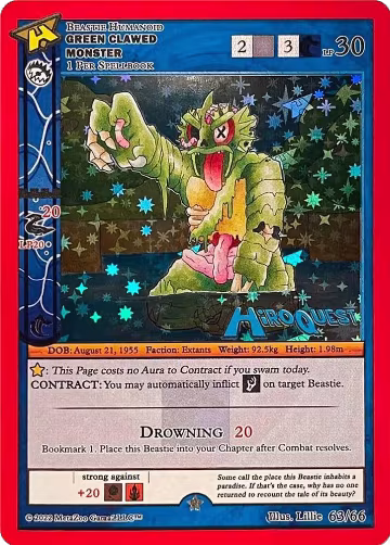 Green Clawed Monster (63/66), Hiroquest Promos — MetaZoo card price