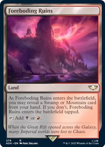 Foreboding Ruins (Surge Foil) (279), Universes Beyond: Warhammer 40,000 — Magic card price