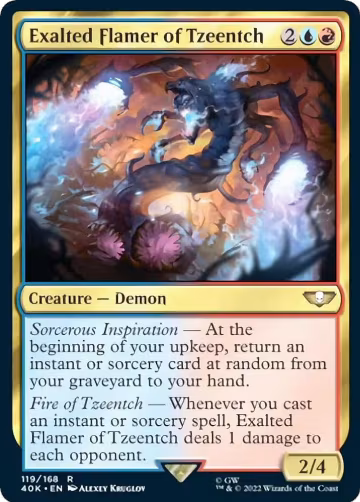 Exalted Flamer of Tzeentch (Surge Foil) (119), Universes Beyond: Warhammer 40,000 — Magic card price
