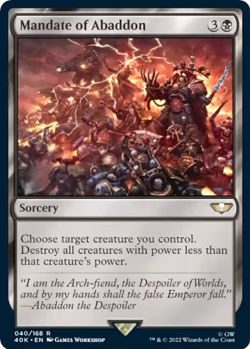 Mandate of Abaddon (Surge Foil) (40), Universes Beyond: Warhammer 40,000 — Magic card price