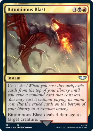 Bituminous Blast (Surge Foil) (221), Universes Beyond: Warhammer 40,000 — Magic card price