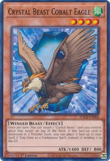 Crystal Beast Cobalt Eagle (SDCB-EN006), Structure Deck: Legend of the Crystal Beasts — Yu-Gi-Oh! card price