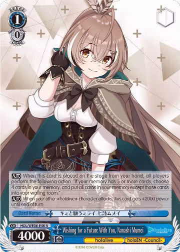 Wishing for a Future With You, Nanashi Mumei (HOL/WE36-E48 N), hololive production Premium Booster — Weiß Schwarz card price