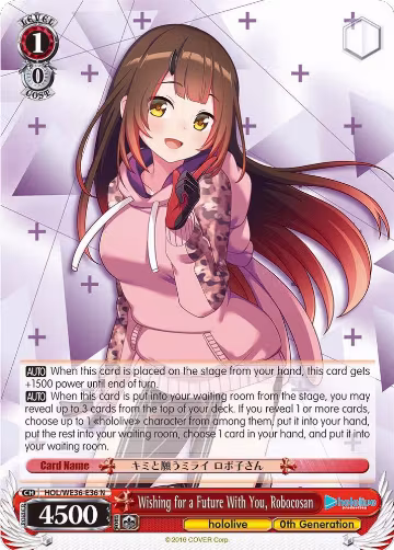 Wishing for a Future With You, Robocosan (HOL/WE36-E36 N), hololive production Premium Booster — Weiß Schwarz card price