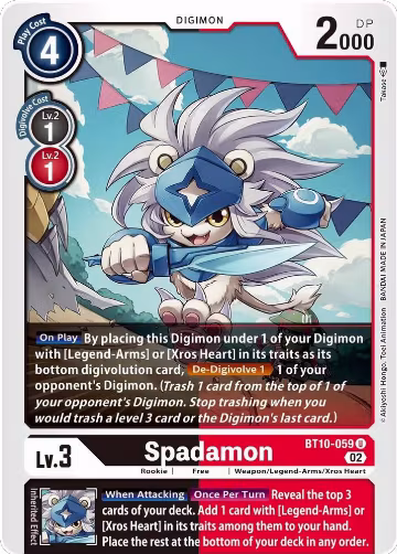 Spadamon (BT10-059 U), Xros Encounter — Digimon card price