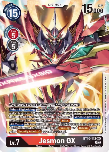 Jesmon GX (BT10-112 SEC), Xros Encounter — Digimon card price
