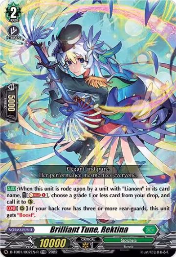 Brilliant Tune, Rektina (Foil) (D-TD01/002EN-R), D-TD01: Urara Haneyama -Bandmaster of Blossoming Bonds- — Vanguard card price