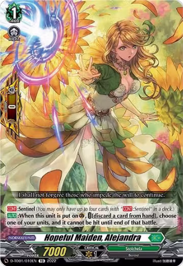 Hopeful Maiden, Alejandra (D-TD01/010EN), D-TD01: Urara Haneyama -Bandmaster of Blossoming Bonds- — Vanguard card price