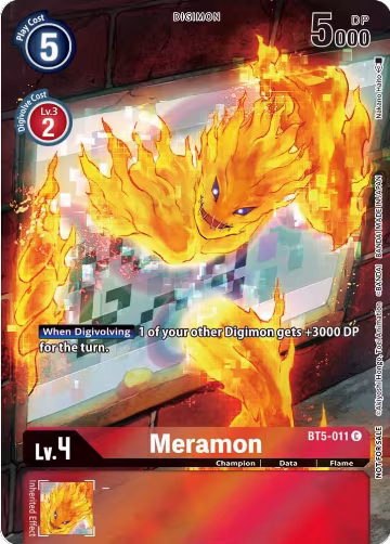 Meramon (25th Special Memorial Pack) (BT5-011 C), Battle of Omni — Digimon card price