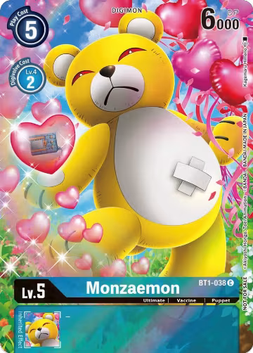 Monzaemon (25th Special Memorial Pack) (BT1-038 C), Release Special Booster 1.0 — Digimon card price