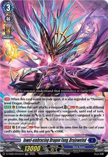 Jewel-embracing Dragon Fang, Drajeweled (Foil) (D-TD02/001EN-R), D-TD02: Michiru Hazama -Demonic Jewel Dragon of the Four Flames- — Vanguard card price