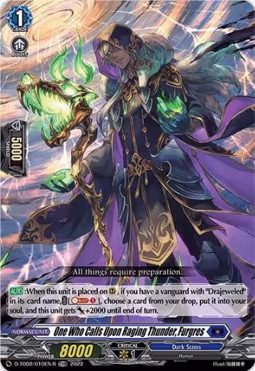 One Who Calls Upon Raging Thunder, Furgres (Foil) (D-TD02/010EN-R), D-TD02: Michiru Hazama -Demonic Jewel Dragon of the Four Flames- — Vanguard card price