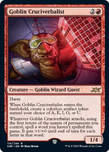 Goblin Cruciverbalist (110), Unfinity — Magic card price