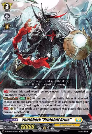 Youthberk "Protofall Arms" (D-TD03/001EN), D-TD03: Raika Koshiba -Skyfall Executors- — Vanguard card price