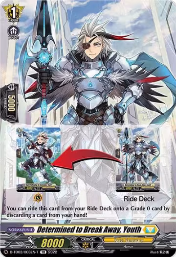 Determined to Break Away, Youth (Tutorial Card) (D-TD03/003EN-T), D-TD03: Raika Koshiba -Skyfall Executors- — Vanguard card price