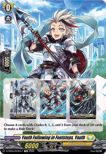 Youth Following in Footsteps, Youth (Tutorial Card) (D-TD03/004EN-T), D-TD03: Raika Koshiba -Skyfall Executors- — Vanguard card price