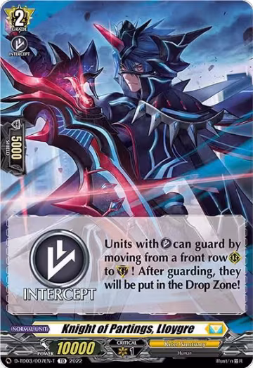 Knight of Partings, Lloygre (Tutorial Card) (D-TD03/007EN-T), D-TD03: Raika Koshiba -Skyfall Executors- — Vanguard card price