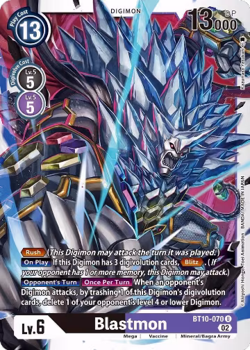 Blastmon (BT10-070 U), Xros Encounter — Digimon card price