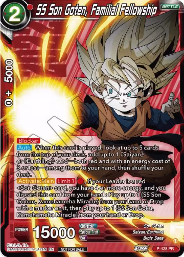 SS Son Goten, Familial Fellowship (P-428), Promotion Cards — DB Super card price