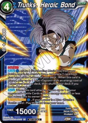 Trunks, Heroic Bond (P-429), Promotion Cards — DB Super card price