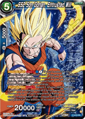 SS2 Son Gohan, Entrusted Will (Zenkai Series Tournament Pack Vol.1 Winner) (P-410), Tournament Promotion Cards — DB Super card price
