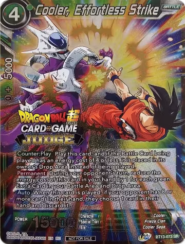 Cooler, Effortless Strike (Judge Pack Vol.12) (BT13-073), Tournament Promotion Cards — DB Super card price