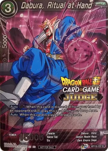 Dabura, Ritual at Hand (Judge Pack Vol.12) (BT13-137), Tournament Promotion Cards — DB Super card price