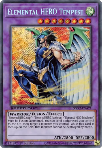 Elemental HERO Tempest (Secret Rare) (SGX2-ENA21), Speed Duel GX: Midterm Paradox — Yu-Gi-Oh! card price