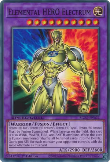 Elemental HERO Electrum (SGX2-ENA22), Speed Duel GX: Midterm Paradox — Yu-Gi-Oh! card price
