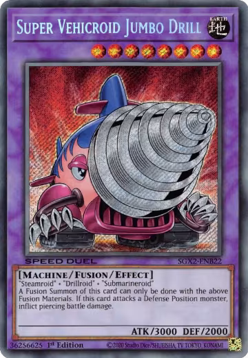Super Vehicroid Jumbo Drill (Secret Rare) (SGX2-ENB22), Speed Duel GX: Midterm Paradox — Yu-Gi-Oh! card price