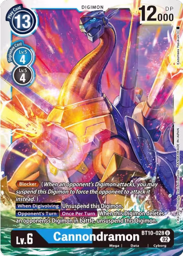 Cannondramon (BT10-028 U), Xros Encounter — Digimon card price