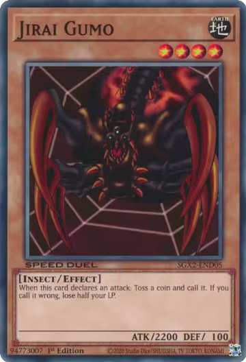 Jirai Gumo (SGX2-END05), Speed Duel GX: Midterm Paradox — Yu-Gi-Oh! card price