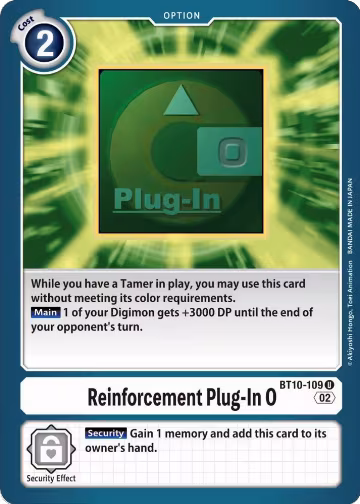 Reinforcement Plug-In 0 (BT10-109 U), Xros Encounter — Digimon card price