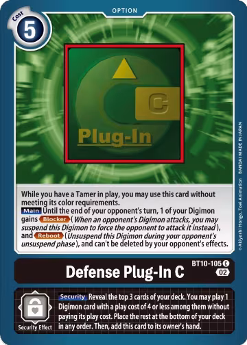 Defense Plug-In C (BT10-105 C), Xros Encounter — Digimon card price