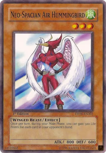 Neo-Spacian Air Hummingbird (DP06-EN001), Duelist Pack 6: Jaden Yuki 3 — Yu-Gi-Oh! card price