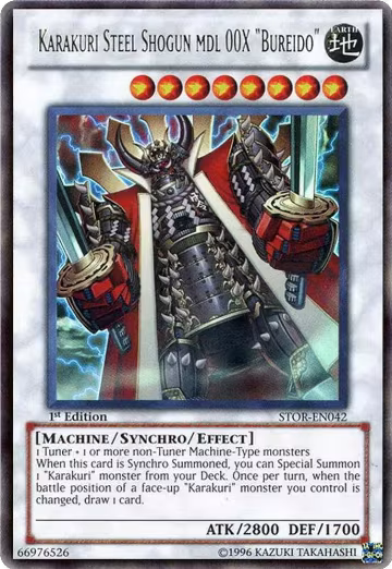 Karakuri Steel Shogun mdl 00X "Bureido" (STOR-EN042), Storm of Ragnarok — Yu-Gi-Oh! card price