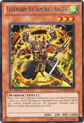 Legendary Six Samurai - Kageki (STOR-EN022), Storm of Ragnarok — Yu-Gi-Oh! card price