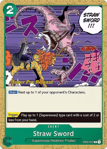 Straw Sword (ST02-017), ST-02: Starter Deck 2 Worst Generation (Super Pre-Release Edition) — One Piece card price