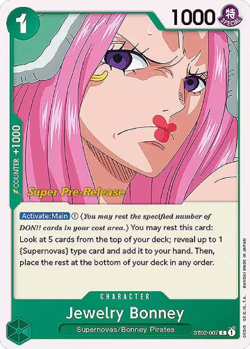 Jewelry Bonney (ST02-007), ST-02: Starter Deck 2 Worst Generation (Super Pre-Release Edition) — One Piece card price