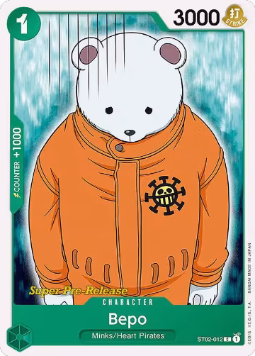 Bepo (ST02-012), ST-02: Starter Deck 2 Worst Generation (Super Pre-Release Edition) — One Piece card price
