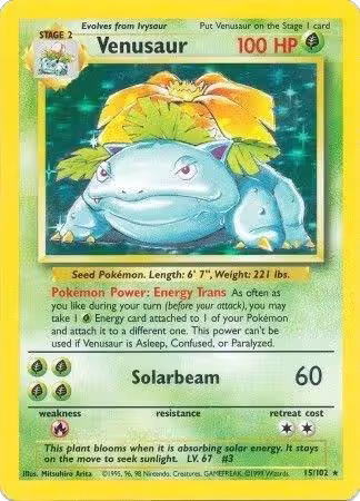 Venusaur (015/102), Base Set — Pokémon card price