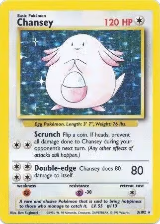 Chansey (003/102), Base Set — Pokémon card price