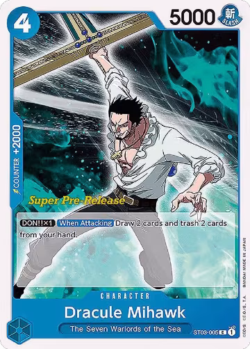 Dracule Mihawk (ST03-005), ST-03: Starter Deck 3 The Seven Warlords of The Sea (Super Pre-Release Edition) — One Piece card price